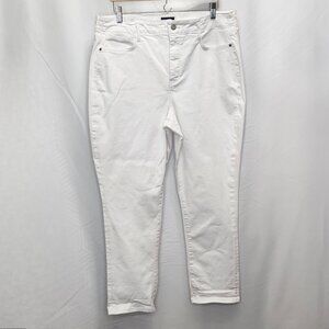 NYDJ Margot Girlfriend Jeans Womens 16 White Lift Tuck High Rise Stretch RR05X